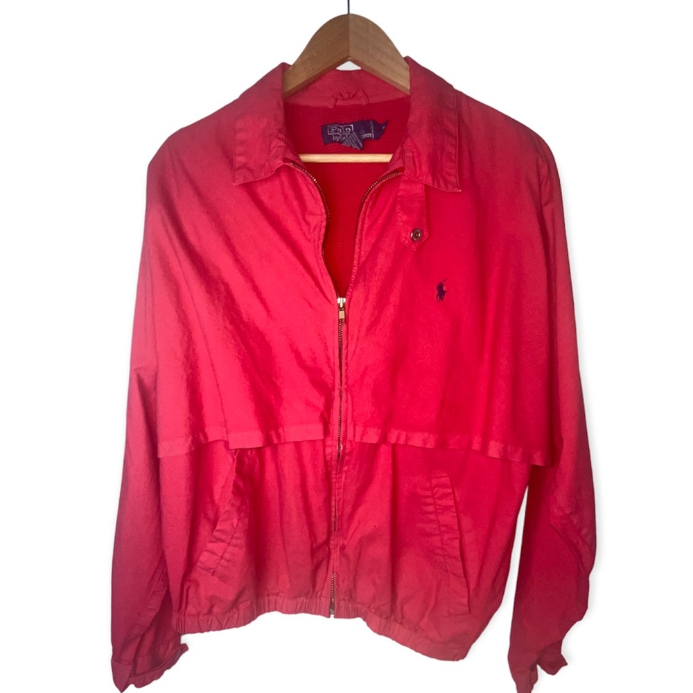 VTG Polo Ralph Lauren Red Shell Harrington Jacket M